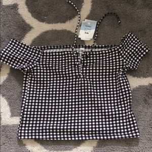 Gingham crop top NWT